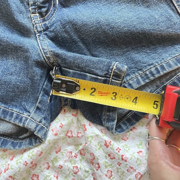 Vtg Y2K Abercrombie & Fitch Ultra Short Denim Shorts Cargo Low Rise 30"‎ Grunge - Picture 8 of 10